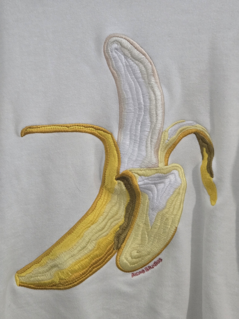 Acne White Sweatshirt with Embroidered Banana - Picture 3 of 5